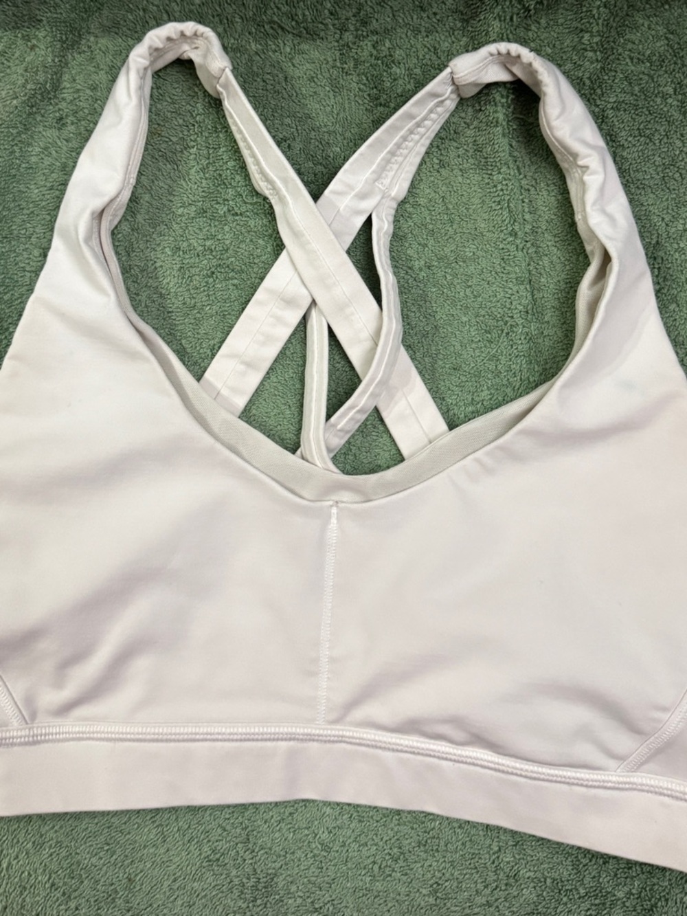 Lululemon Stash N Run White Cross-Back Sports Bra - Women Intimates